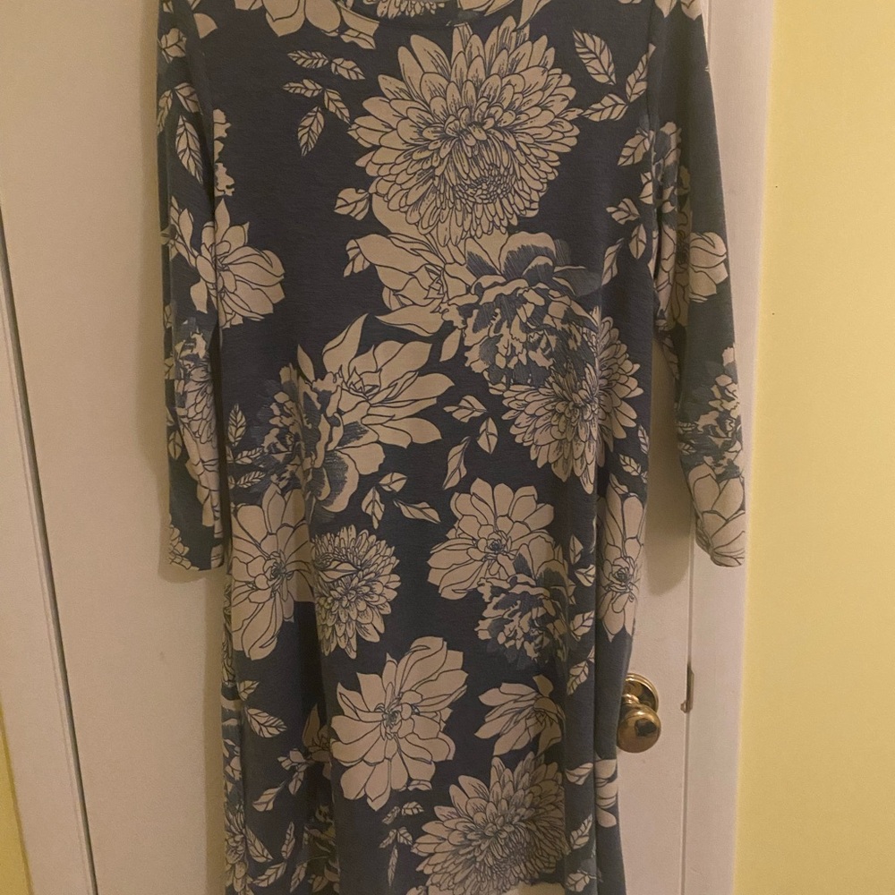 Apt. 9 Blue and Cream Floral Dress
